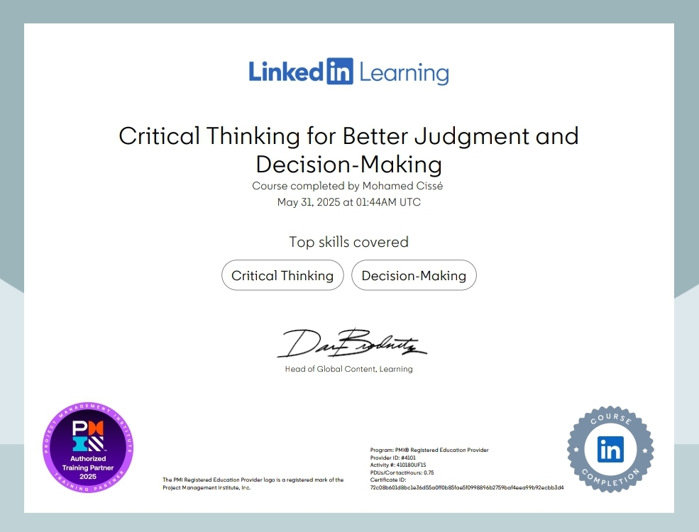 Critical Thinking for Better Judgment and Decision-Making
